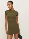 Reformation Nadia Knit Dress In Dark Olive