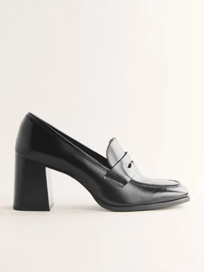 Reformation Nadine Heeled Loafer In Black