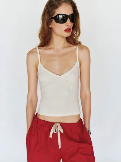 Reformation Nadine Knit Top Ivory Small In White