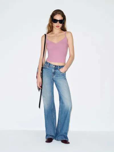 Reformation Nadine Knit Top Pink Xs