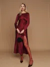 Reformation Naila Satin Dress In Chianti