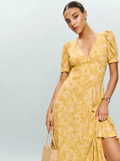 Reformation Naira Dress In Golden Meadow