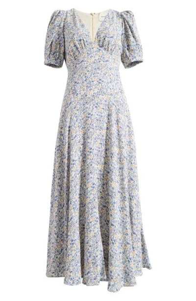 Reformation Naira Floral Dress In Gray