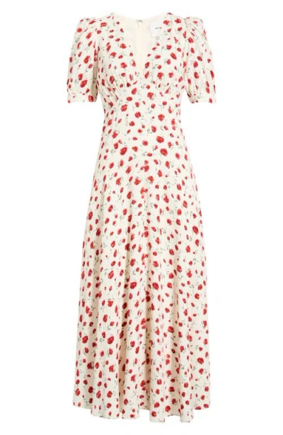 Reformation Naira Floral Dress In Red