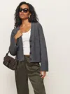 Shop Reformation Nala Cotton Cashmere Cardigan In Thunder
