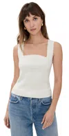 REFORMATION NALINI COTTON SWEATER TANK FIOR DI LATTE