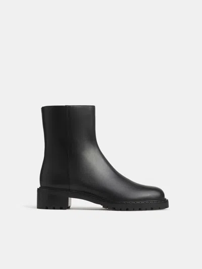 Reformation Nancy Ankle Boot Black Leather 5
