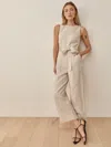 Reformation Naomi Linen Jumpsuit In Oatmeal