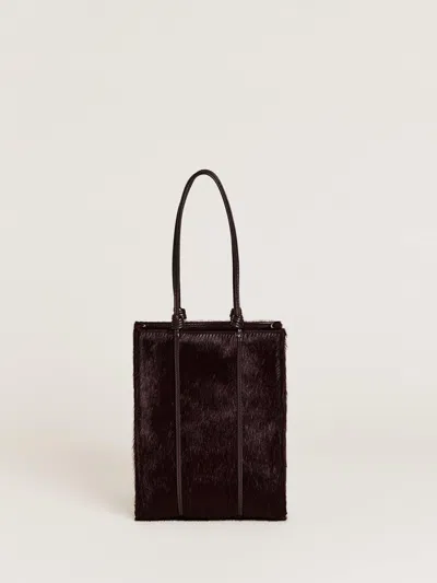 Reformation Naomi Mini Tote In Ruby Haircalf