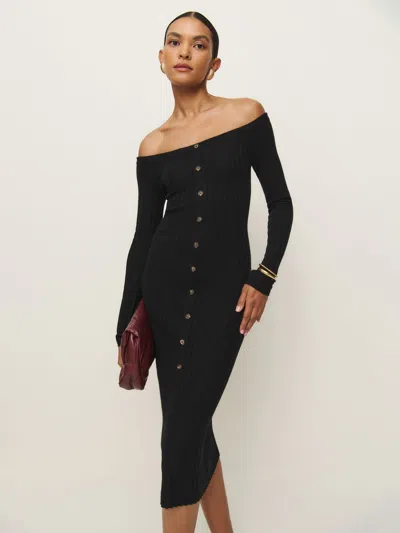 Reformation Nara Cashmere Sweater Dress In Black