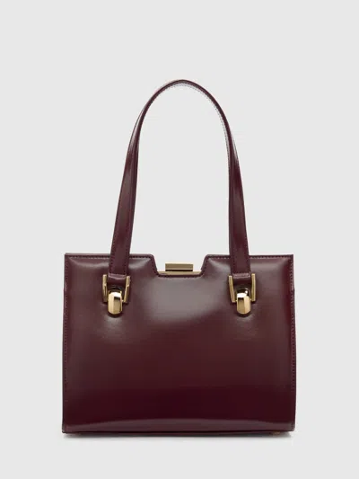 Reformation Nara Shoulder Bag In Burgundy