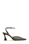 Reformation Natasha Ankle Strap Mesh Pump In Black Meshdnu