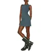 Reformation Nataly Sleeveless Organic Cotton Knit Minidress In Slate