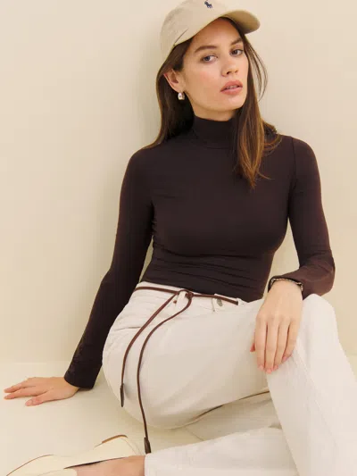 Reformation Nell Knit Top In Black Currant