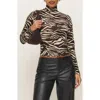 Reformation Nell Turtleneck Jersey Top In Stampede