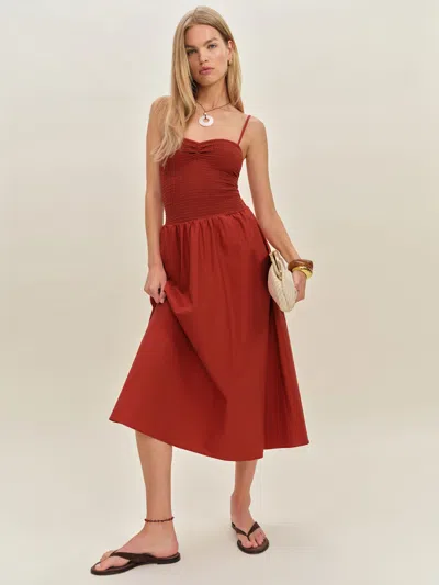 Reformation Nellie Knit Dress In Red