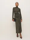 Reformation Nemy Knit Dress In Pine Tree