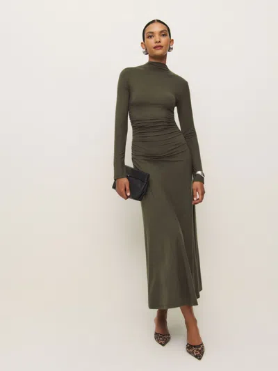 Reformation Nemy Knit Dress In Pine Tree