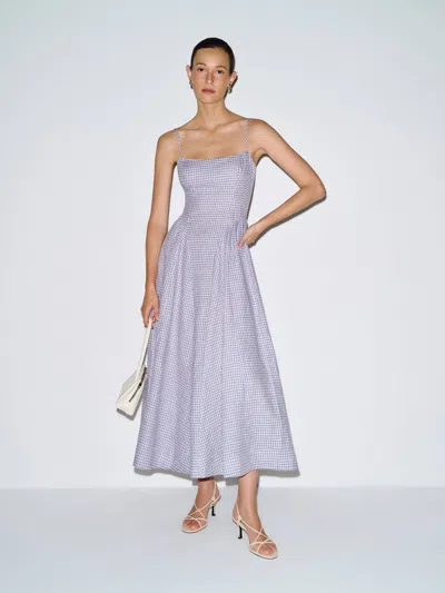 Reformation Robe En Lin Neri Ivoire 34 In Purple