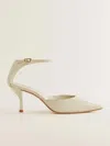 Reformation Nessa Heeled Pump In Almond Leather
