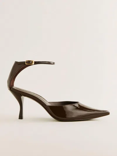Reformation Nessa Heeled Pump In Espresso Patent