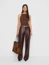 Reformation Neva Knit Top In Brown
