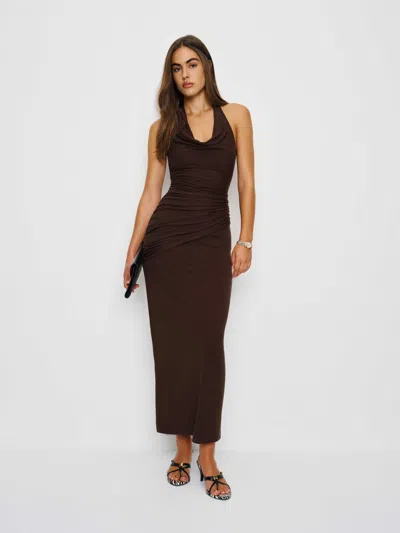 Reformation Niccola Knit Dress In Brown