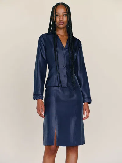 Reformation Nico Shirt In Blue