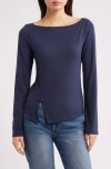 Reformation Nicola Knit Top In Blue