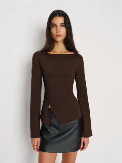 Reformation Nicola Knit Top In Brown