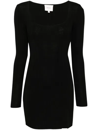 Reformation Nicole Knitted Dress In Black