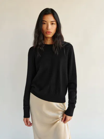 Reformation Nikki Cashmere Crew In Black