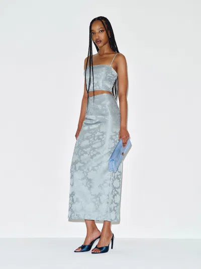 Reformation Nima Two Piece Cornflower Blue Jacquard 12