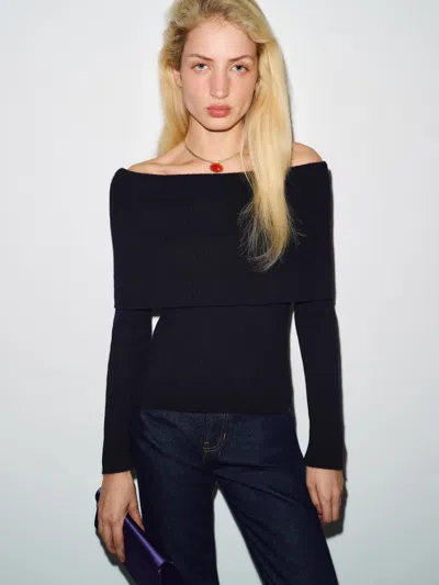 Reformation Nina Cashmere Sweater Black Large