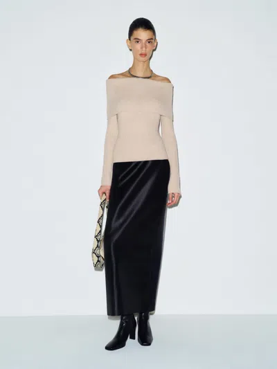Reformation Nina Cashmere Sweater Natural Large In Neutral