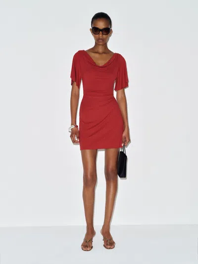 Reformation Nina Knit Dress Red Xs