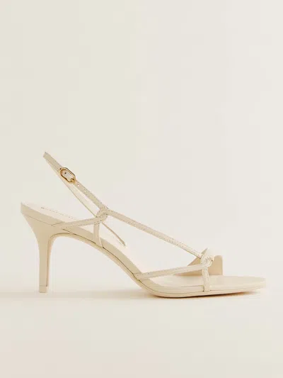 Reformation Nino Slingback Heeled Sandal In Almond Leather