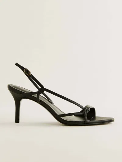 Reformation Nino Slingback Heeled Sandal In Black Leather