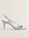 Reformation Nino Slingback Heeled Sandal In Mist Croc
