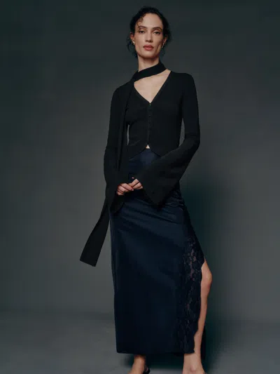 Reformation Noah Skirt In Navy