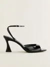 Reformation Noey Heeled Sandal In Black Patent