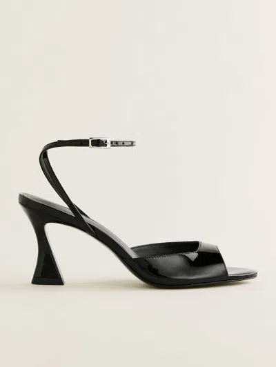 Reformation Noey Heeled Sandal In Black Patent
