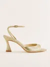 Reformation Noey Heeled Sandal In Gold