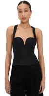 Reformation Nola Linen Top Black In Black