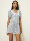 Reformation Nonie Dress In Antibes Stripe