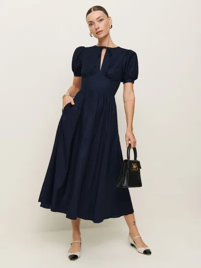 Reformation Noor Dress In Navy