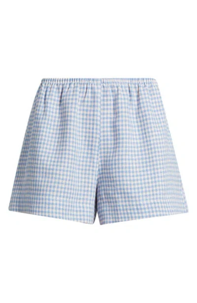 Reformation Nora Linen Shorts In Blue