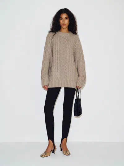 Reformation Nora Sweater Natural Small In Brown