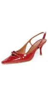 Reformation Noreen Slingback Pump In Scarlet Patent