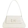 Reformation Noreen Patent Leather Shoulder Bag In Milk Patent